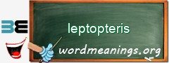 WordMeaning blackboard for leptopteris